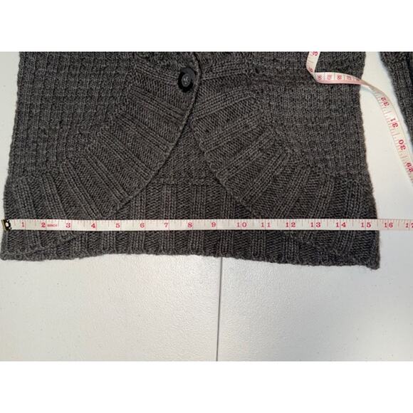 Hollister Gray Knit Long Sleeve Slim Cardigan Sweater Size Medium - Picture 6 of 9